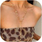 Lariat Colar feminino em forma de Y, pingente de gota de ouro, corrente longa de strass, colar de ouro