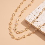 Lariat Colar feminino em forma de Y, pingente de gota de ouro, corrente longa de strass, colar de ouro - Imagem 4
