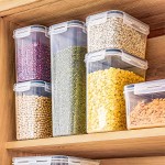 Kit 15 Potes Tampa Hermético Porta Alimentos Mantimentos Armário Cozinha (Kit 15) - Imagem 7