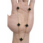 Colar Choker Trevo Virgínia Pedra Branca Folheado a Ouro de Qualidade Feminino 35cm com mais 5cm de Extensor Regulável Gargantilha - Imagem 3