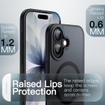 JETech Capa Magnética para iPhone 17 6,3 Polegadas Compatível com MagSafe, Case de Telefone Traseira Fosca Translúcida, Fina e Minimalista À Prova de Choque (Preto) - Imagem 6