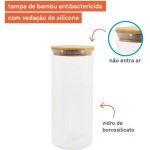 Oikos - Kit 11 Potes de Vidro com Tampa de Bambu Herméticos Redondos - Imagem 4