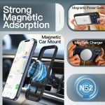 JETech Capa Magnética para iPhone 17 Pro Max 6,9 Polegadas Compatível com MagSafe, Case de Telefone Traseira Fosca Translúcida, Fina e Minimalista À Prova de Choque (Preto) - Imagem 3