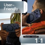 JETech Capa Magnética para iPhone 17 Pro Max 6,9 Polegadas Compatível com MagSafe, Case de Telefone Traseira Fosca Translúcida, Fina e Minimalista À Prova de Choque (Preto) - Imagem 7