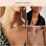 Colar com número de ouro para mulheres, banhado a ouro 18 K, pingente delicado, pequeno e fofo, joia personalizada, presente de aniversário para ela - Imagem 3
