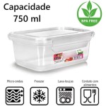 Kit 10 Potes Marmita Fitness 750ml Travas Freezer Microondas - Imagem 2