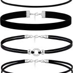 Ronglry 15 peças gargantilha preta para mulheres adolescentes meninas tatuagem veludo renda gargantilha conjunto clássico gótico colar punk gargantilha corrente preta gargantilha conjunto gargantilha gargantilha presentes gargantilha elástica