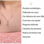 Colar Com 1 Pingente Filha Menina Banhado Em Ouro - Imagem 4