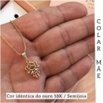 Colar Com 1 Pingente Filha Menina Banhado Em Ouro - Imagem 5
