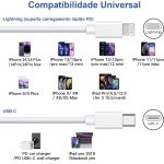 Cabo USB-C para Lightning 3A 20W 1 Metro Branco, Tipo C Cabo de Carregamento para iPhone 13/13 Pro /12/12 Pro/Pro Max/11/11 Pro/XS/Max/XR/X /8 /8Plus - Imagem 6