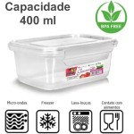Kit 10 Potes BPA Free 400ml Hermético Para Freezer e Microondas com Travas - Imagem 3