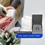 Leafael Feminino Colar com Pingente de Pedra Wish com Cristal de Pedra Do Mês Azul Safira para Setembro, Banhado A Ouro Rosa 18K, Corrente de 18" + 2" - Imagem 6