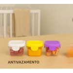 Kit 4 Potes Herméticos 55 ml para Lanche e Papinha Mini Potinhos BPA-Free com Tampa Antivazamento Freezer, Micro-ondas e Lava-Louças Para Bebês, Lancheira, Viagens e Organização - Imagem 7