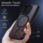 JETech Capa Magnética para iPhone 16 Pro 6,3 Polegadas Compatível com MagSafe, Case de Telefone Fina e à Prova de Choque com Capinha Parte Traseira Fosca Translúcida (Preto) - Imagem 5
