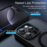 JETech Capa Magnética para iPhone 16 Pro 6,3 Polegadas Compatível com MagSafe, Case de Telefone Fina e à Prova de Choque com Capinha Parte Traseira Fosca Translúcida (Preto) - Imagem 6