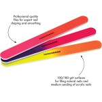 Tweezerman Lixas de unhas neon quentes, sortidas, 3 unidades - Imagem 2