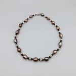 Colar de ônix preto de 4 mm colar de pérolas barrocas para mulheres meninas clássico casual gargantilha joias 45,7 cm, Pérola, Ônix - Imagem 3