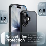 JETech Capa Fosca para iPhone 17 6,3 Polegadas, Proteção Contra Quedas de Nível Militar, Case Minimalista com Parte Traseira Translúcida Matte, Anti-Impressão Digital (Preto) - Imagem 5