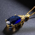 Colar Feminino "Safira" Banhado a Ouro 18k com Cristal de Zircônia – Semijoia Elegante e Sofisticada para Mulheres Refinadas – Corrente Ajustável de 50cm – Acompanha Bolsa de Veludo - Imagem 6