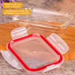 Kit 4 potes hermeticos de vidro 370ml com trava na tampa conserva alimentos - Imagem 3