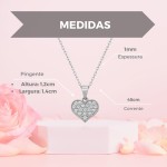 Colar Feminino Pingente Coração Brilhante Aço Inox Elegante - Imagem 5