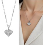Colar Feminino Pingente Coração Brilhante Aço Inox Elegante - Imagem 6