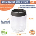 Kit 6 Organizadores Potes Gire e Trave Empilháveis Com Rosca 380ml Plasútil Para Temperos Alimentos Objetos De Costura Botões. Perfeitos Para Organizar Todos Seus Objetos - Imagem 4
