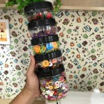 Kit 6 Organizadores Potes Gire e Trave Empilháveis Com Rosca 380ml Plasútil Para Temperos Alimentos Objetos De Costura Botões. Perfeitos Para Organizar Todos Seus Objetos - Imagem 5