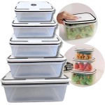 Kit 5 Potes Herméticos Premium com Tampa Vedante – Resistentes, Empilháveis, Transparentes | Freezer, Micro-ondas e Lava Louças | 490ml a 2900ml – Durabilidade, Organização e Praticidade. - Imagem 3