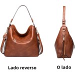 Bolsa feminina de PU Boston de ombro, bolsa mensageiro casual fashion - Imagem 3