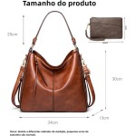 Bolsa feminina de PU Boston de ombro, bolsa mensageiro casual fashion - Imagem 6