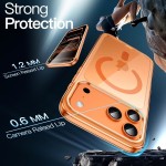 JETech Capa Magnética para iPhone 17 Pro Max 6,9 Polegadas Compatível com MagSafe, Case Protetora de Telefone à Prova de Choque, Parte Traseira Transparente Anti-Riscos (Laranja) - Imagem 5