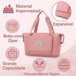 Bolsa Mala Dobrável Expansível e Impermeável Oxford – Ideal Academia e Viagem • Compartimento para Tênis/Roupas Molhadas • Alças Mão e Tiracolo Reforçadas - Imagem 3