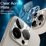 JETech Protetor de Lente de Câmera para iPhone 16 Pro 6,3 Polegadas e iPhone 16 Pro Max 6,9 Polegadas, Vidro Temperado 9H, Antirriscos, Amigável ao Caso, HD Claro, Pacote com 3 - Imagem 3