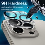 JETech Protetor de Lente de Câmera para iPhone 16 Pro 6,3 Polegadas e iPhone 16 Pro Max 6,9 Polegadas, Vidro Temperado 9H, Antirriscos, Amigável ao Caso, HD Claro, Pacote com 3 - Imagem 4