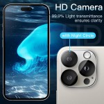 JETech Protetor de Lente de Câmera para iPhone 16 Pro 6,3 Polegadas e iPhone 16 Pro Max 6,9 Polegadas, Vidro Temperado 9H, Antirriscos, Amigável ao Caso, HD Claro, Pacote com 3 - Imagem 5