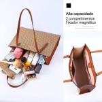 Romantic Crown Bolsas de Couro Ombro Mão Grande Femininas,Bolsa Lado Tote Bag Transversal Notebook,Sacola Praia Executiva Presente Trabalho Casual - Imagem 5