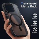 JETech Capa Magnético para iPhone 14 Pro 6,1 Polegadas Compatível com MagSafe, Case Capinha Translúcido Fosco Verso Fina à Prova de Choque Tampa (Preto) - Imagem 4
