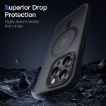 JETech Capa Magnético para iPhone 14 Pro 6,1 Polegadas Compatível com MagSafe, Case Capinha Translúcido Fosco Verso Fina à Prova de Choque Tampa (Preto) - Imagem 5