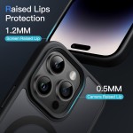 JETech Capa Magnético para iPhone 14 Pro 6,1 Polegadas Compatível com MagSafe, Case Capinha Translúcido Fosco Verso Fina à Prova de Choque Tampa (Preto) - Imagem 6
