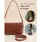 Bolsa Feminina Baguete Transversal Ombro Tiracolo Lisa Gabriela Ribeiro - Imagem 5
