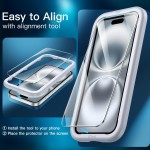 JETech Película de Vidro Temperado para iPhone 16 6,1 Polegadas, Protetor de Tela com Ferramenta de Fácil de Instalar, Amigável ao Caso, HD Transparente, Pacote com 3 - Imagem 4