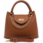 Bolsa Feminina Com Alça de Mão e Ombro Reajustável e Com Bolso Externo + Detalhe em Corrente - Imagem 4