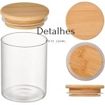 Kit 06 Potes de Mantimentos Herméticos 200ml Pote Redondo de Vidro Premium - Imagem 2