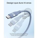 Anker Cabo USB-C para USB-C (tipo C), 240W Carregador rápido tipo C para iPhone Série 15/16/17, Xiaomi, Samsung, MacBook Pro e mais (0,9m, Upcycled-Braided) - Imagem 4