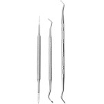 Conjunto de 3 peças de lixas de unha encravadas e levantador, ferramentas de dupla face de aço inoxidável para limpeza de unhas - Imagem 6