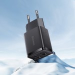 Carregador de Parede Baseus Compact 2U 10.5W Preto(com cabo lightning Baseus superrior series 1m preto) - Imagem 3