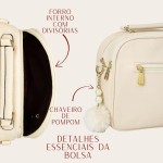 Bolsa Feminina Média Transversal Tiracolo Ombro Tote Baú QUBCCUM - Imagem 5