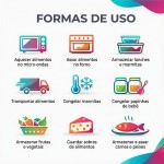 Kit 6 Potes de Vidro Retangular com Tampa Hermética 640ml - Imagem 4