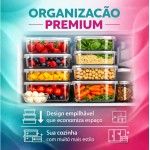 Kit 6 Potes de Vidro Retangular com Tampa Hermética 640ml - Imagem 5